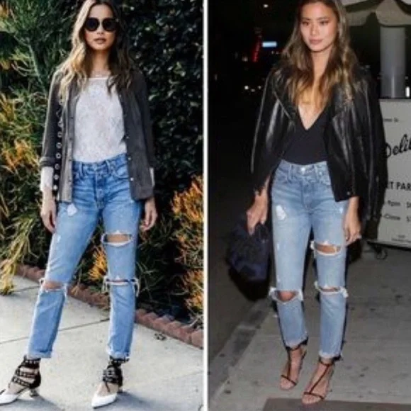 GRLFRND Karolina High Waisted Distressed Skinny Women’s Blue Jeans Size 25 - Picture 4 of 16